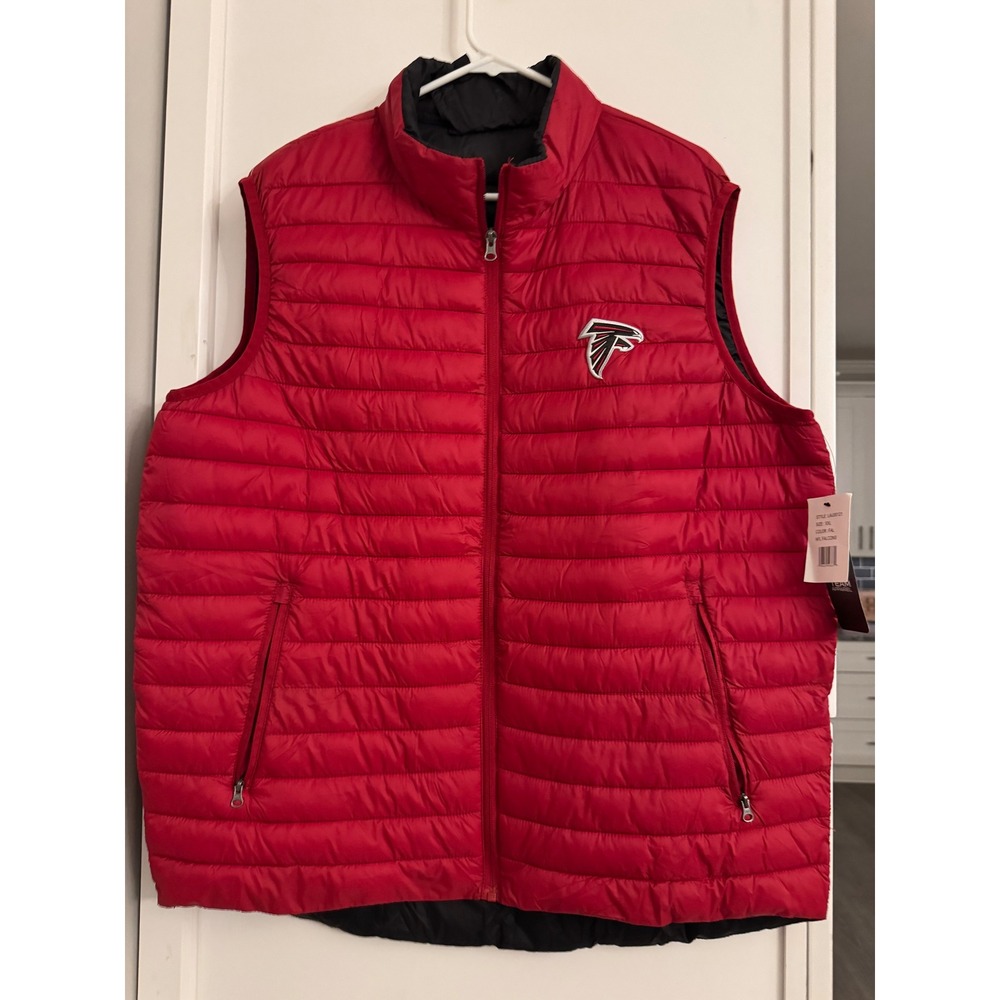NFL Team Apparel Atlanta Falcons Red Puffer Vest Men XXL LAU00121 New With Tags